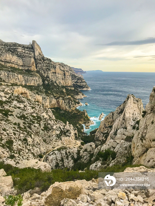 Coast and sea view at Calanques National Park, South of France