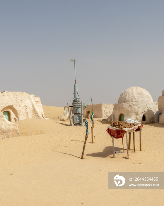 Mos Espa, Tatooine. Set for the Star Wars movie still stands in the Tunisian desert near Tozeur.