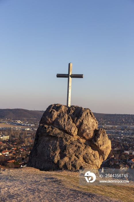 cross on the rocks