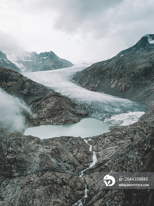 switzerland glacier lake in the mountains