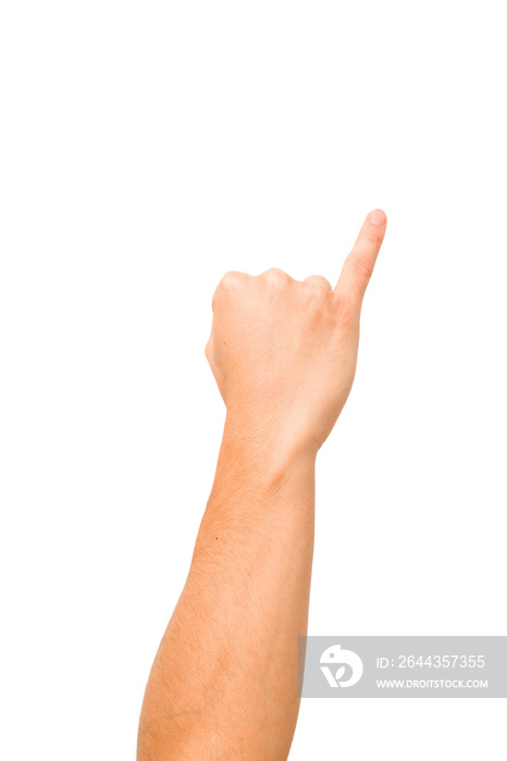 caucasian hands gesturing isolated on a white background