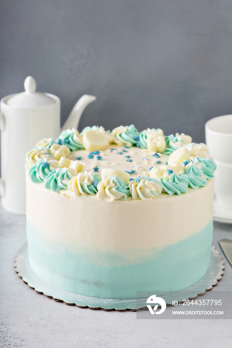 Simple baby shower or baptism cake