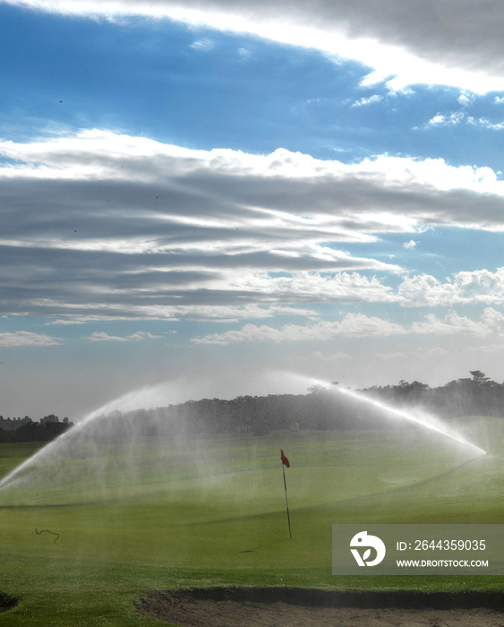 irrigation on the golf course