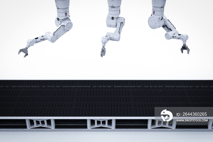 robot arm with conveyor line