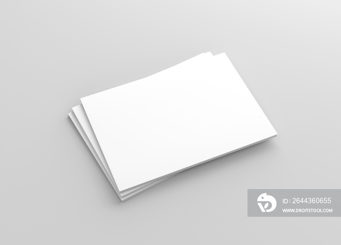 US Letter Landscape Horizontal Magazine White Blank Mockup