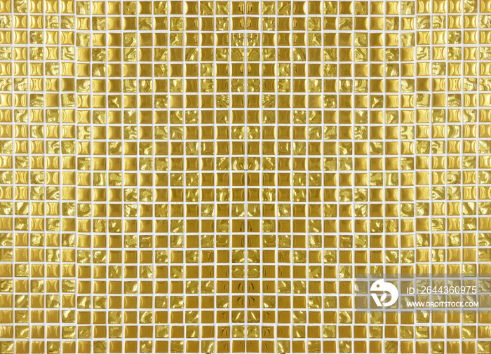 Gold yellow square mosaic tiles