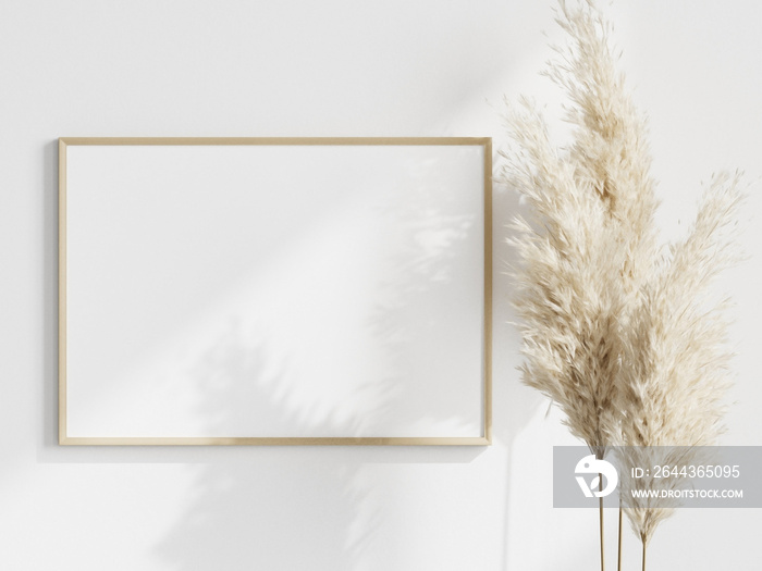 frame mockup whith pampas in boho style