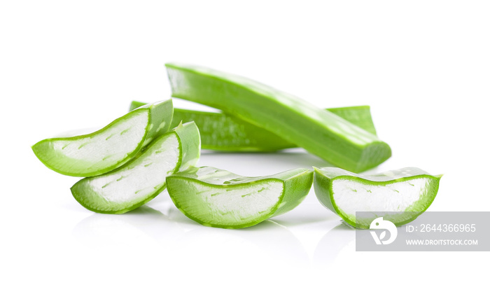 aloe vera fresh leaf.  isolated on  white background