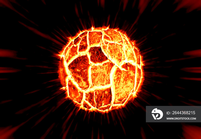 The Cracked sun explosion on space . illustration .