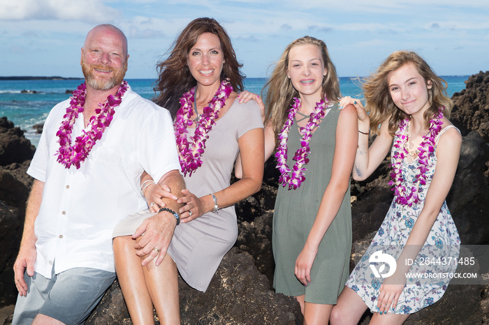 Happy Family together at the beach