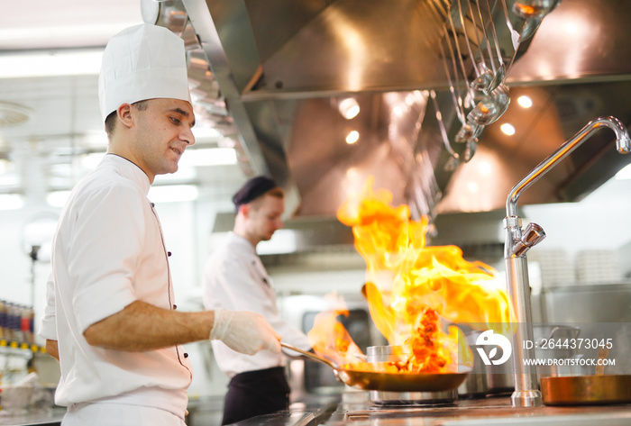 cook cooks in a restaurant.