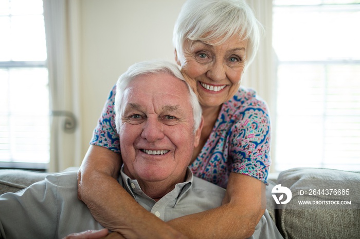 Portrait of  senior couple embracing each other