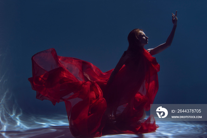 Photoshoot of a young girl underwater