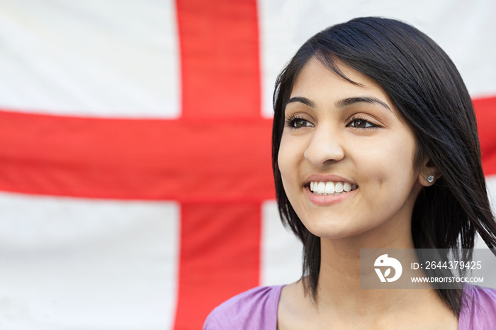 Teenage girl and english flag