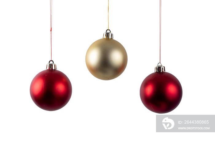 Red and gold christmas tree decoration baubles