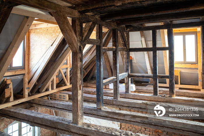 ery old building is completely gutted to be extensively restored