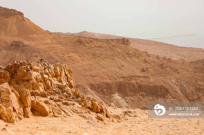 View of beautiful mountains in desert