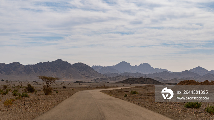 road in the desert mountains Saudi Arabia