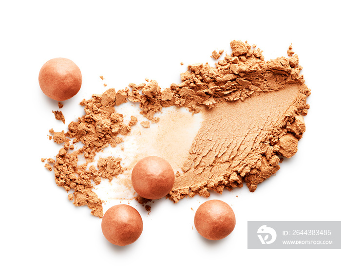 Face powder stroke and bronzing pearls