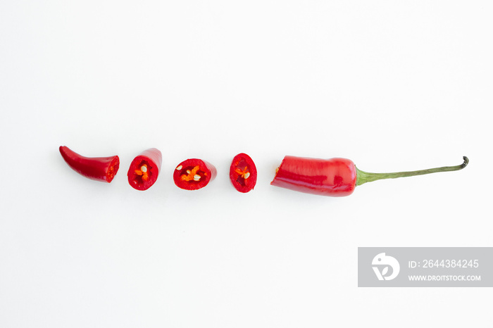 red hot chili pepper on white background