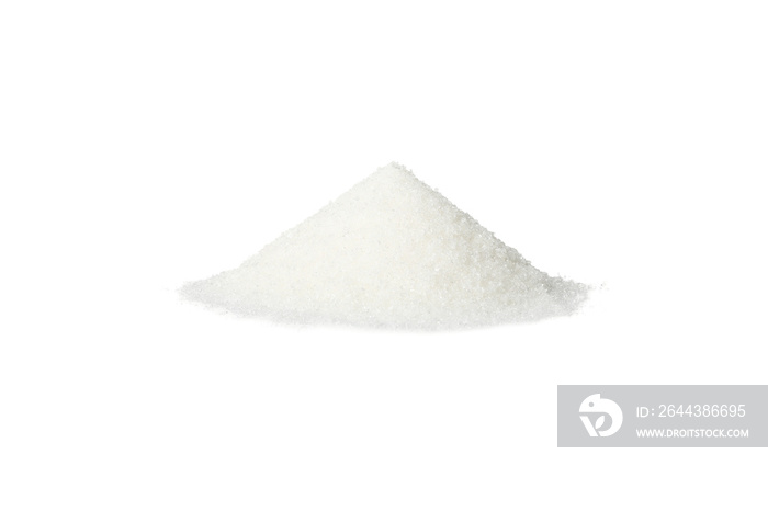 Bunch of white sugar isolated on white background