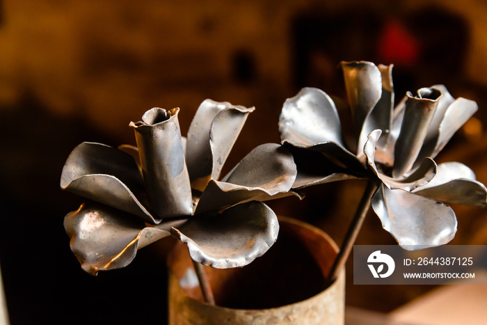 Flowers from metal, blacksmith.