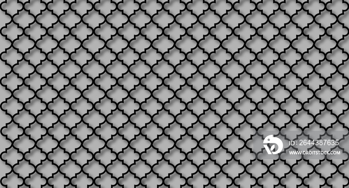 Grey Quatrefoil Background