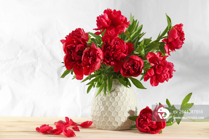 Bouquet of beautiful flowers on table