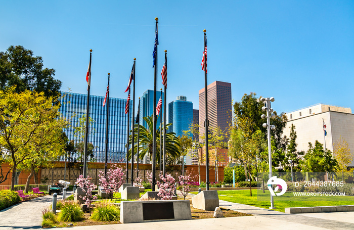 Court of Historic American Flags in Grand Park, Los Angeles