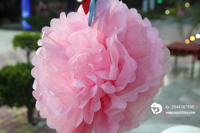 Pompoms for a party, craft decoration