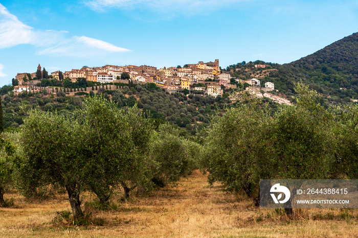 Panorama of Scarlino, Maremma, Tuscany