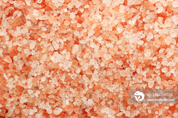 Close up top view of himalayan pink salt texture background with high resolution.