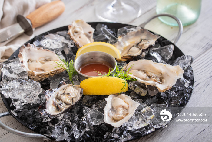 raw oyster platter image