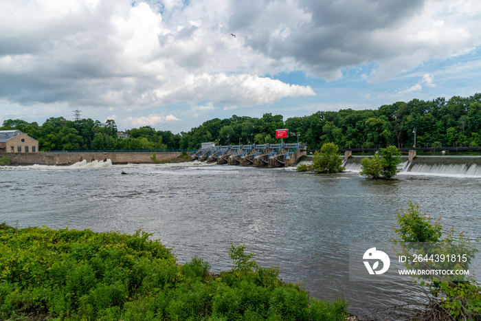 Dam On Fox River Near Lock Number Four At Appleton, Wisconsin