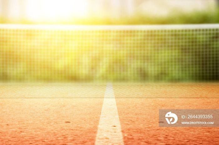 Closeup view of tennis net