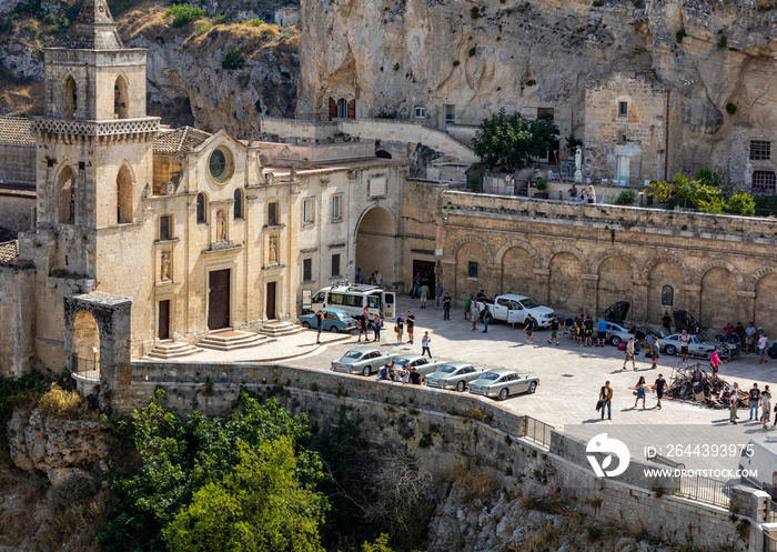 Bond 25, Aston Martin DB5 cars prepared to shoot chase scenes from the movie  No Time to Die  in Sassi, Matera, Italy.