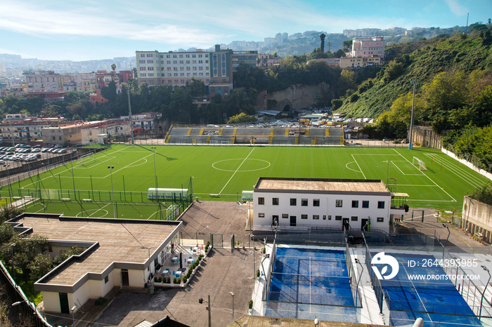 Football field in the southern city of Italy. Football field in Naples