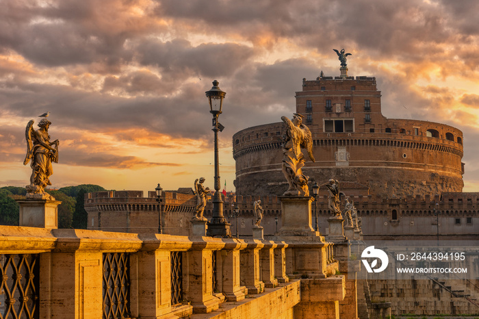 Castel Sant’Angelo in Rome under an expressive sky