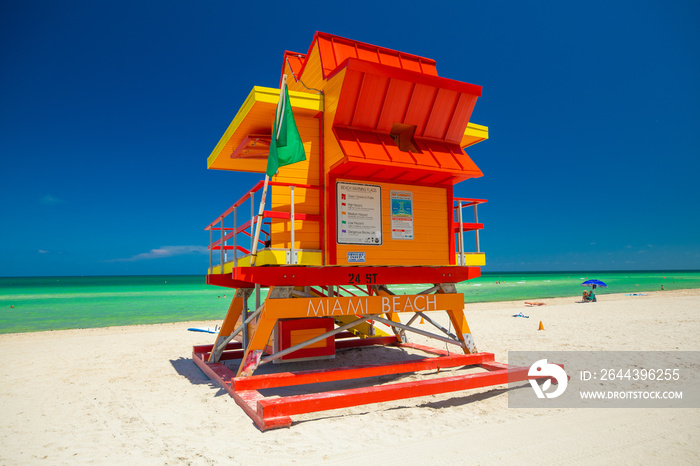 Lifeguard tower. Miami Beach. South Beach. Florida. USA.