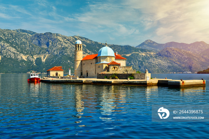 Our Lady of the Rocks Church Island in perast kotor bay montenegro. Gospa od Skrpjela