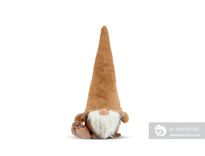 dwarfs christmas elf with pointed cap isolated on white