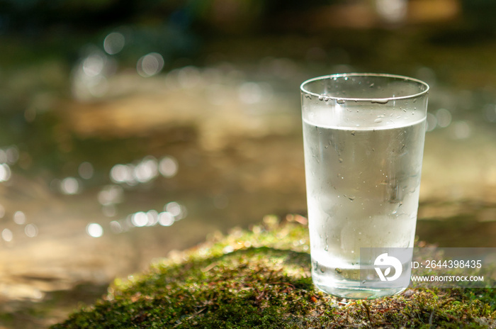 Natural water in a glass
