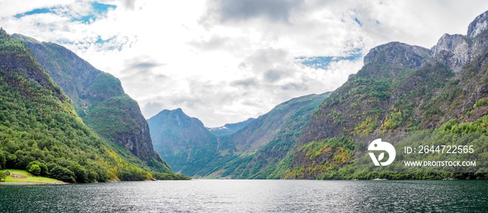 Views from naeroyfjord boat cruise in Norway