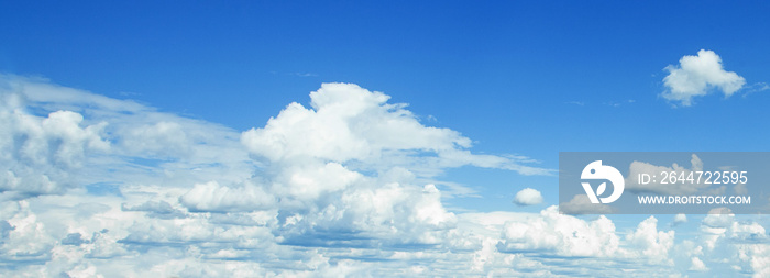 Blue sky clouds background. Beautiful landscape with clouds on sky