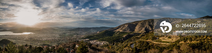 Panorama of Volos as viewed from Pelion mountain, Greece