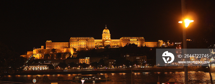 Royal Palace or Buda Castle at night in Budapest, Hungary