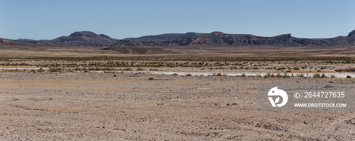 The beautiful landscape of Bolivia along the road to Oruro