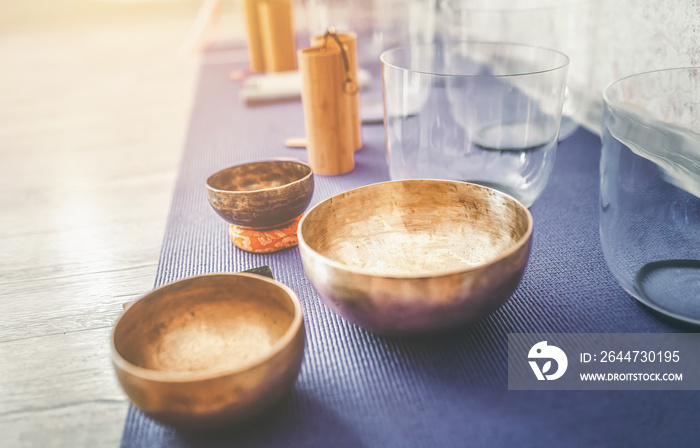 Beautiful crystal and tibetan bowl and koshi.