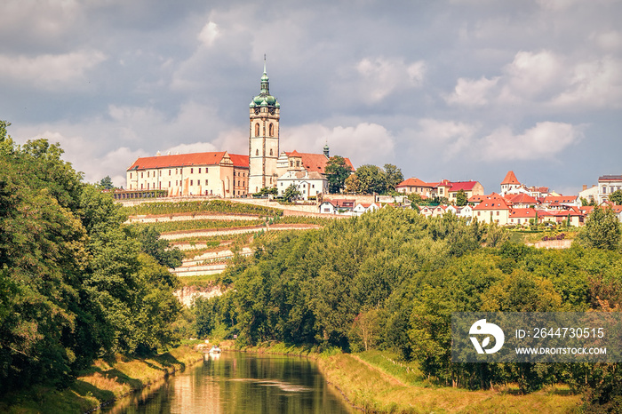 Panoramic view of Melnik, the beautiful historic city near Pragu