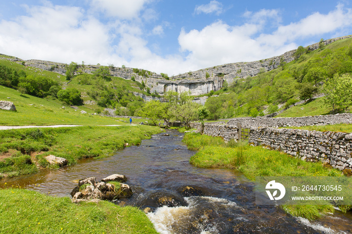 Malham Cove Yorkshire Dales National Park England UK popular visitor attraction